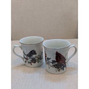 Lenox Winter Greetings Bird Fine Porcelain Mug Set by Catherine McClung Set of 2